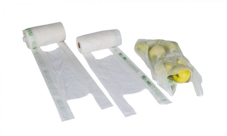 SHOPPER COMPOSTABILE T-SHIRT BAGS ON ROLL BIO ECO 30+18 X 60 MY 13 PZ.200