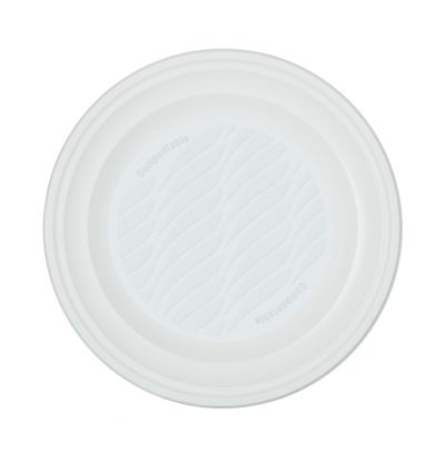 PIATTO FONDO BIOPLASTICA COMPOSTABILE DIAM.CM.21,5 PZ.15 (x MARKET)