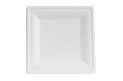 PIATTO QUADRATO COMPOSTABILE  CM 26 x 26 PZ.50