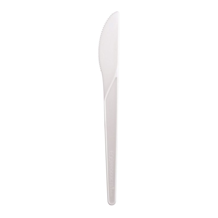 COLTELLO IN CPLA BIANCO BIODEGRADABILE E COMPOSTABILE PZ.50